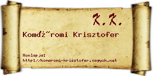 Komáromi Krisztofer névjegykártya